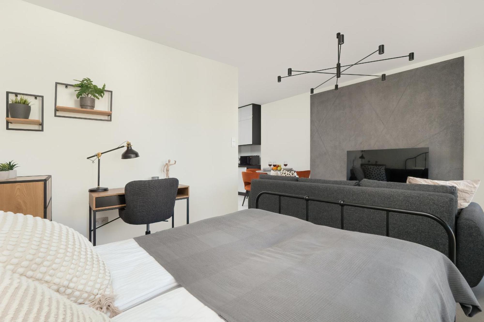 Luksusowe Studio W Lodzi Z Biurkiem, Balkonem I Klimatyzatorem By Renters Prestige מראה חיצוני תמונה